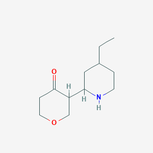 3-(4-Ethylpiperidin-2-yl)oxan-4-one