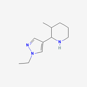 molecular formula C11H19N3 B15272744 2-(1-ethyl-1H-pyrazol-4-yl)-3-methylpiperidine 