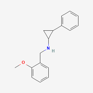 molecular formula C17H19NO B1527280 N-[(2-methoxyphenyl)methyl]-2-phenylcyclopropan-1-amine CAS No. 1306969-30-1