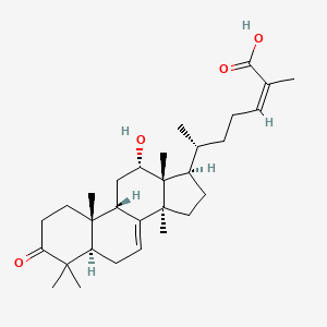 molecular formula C30H46O4 B15272817 (Z,6R)-6-[(5R,9S,10R,12S,13R,14S,17R)-12-hydroxy-4,4,10,13,14-pentamethyl-3-oxo-1,2,5,6,9,11,12,15,16,17-decahydrocyclopenta[a]phenanthren-17-yl]-2-methylhept-2-enoic acid 