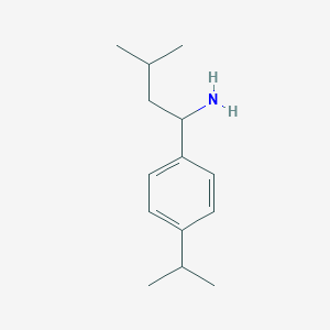 molecular formula C14H23N B15272821 3-Methyl-1-[4-(propan-2-YL)phenyl]butan-1-amine 