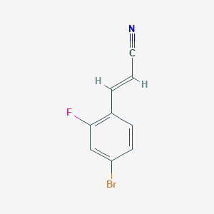 molecular formula C9H5BrFN B1527284 (2E)-3-(4-溴-2-氟苯基)丙-2-烯腈 CAS No. 1251527-80-6