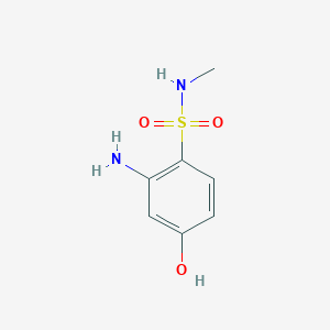 molecular formula C7H10N2O3S B15272855 2-Amino-4-hydroxy-N-methylbenzene-1-sulfonamide 