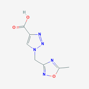 molecular formula C7H7N5O3 B1527293 1-[(5-甲基-1,2,4-噁二唑-3-基)甲基]-1H-1,2,3-三唑-4-羧酸 CAS No. 1247778-45-5