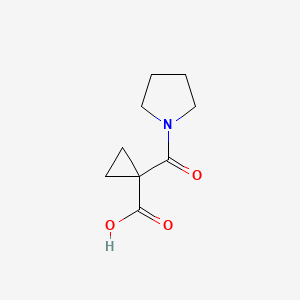 molecular formula C9H13NO3 B1527296 1-(Pyrrolidine-1-carbonyl)cyclopropane-1-carboxylic acid CAS No. 1229623-58-8