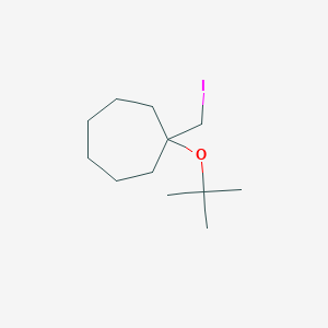 molecular formula C12H23IO B15272999 1-(tert-Butoxy)-1-(iodomethyl)cycloheptane 