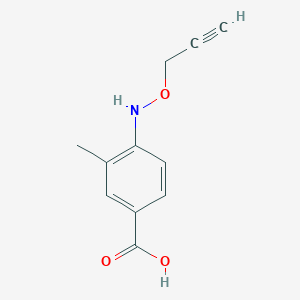 molecular formula C11H11NO3 B15273013 3-Methyl-4-[(prop-2-yn-1-yloxy)amino]benzoic acid 