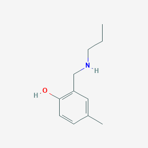 molecular formula C11H17NO B15273038 4-Methyl-2-[(propylamino)methyl]phenol 