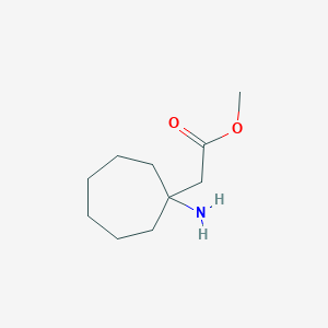 molecular formula C10H19NO2 B15273058 Methyl 2-(1-aminocycloheptyl)acetate 