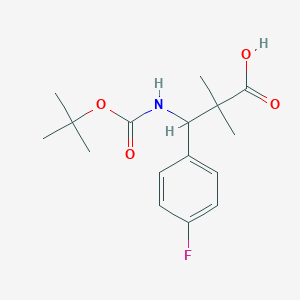 molecular formula C16H22FNO4 B15273066 3-{[(Tert-butoxy)carbonyl]amino}-3-(4-fluorophenyl)-2,2-dimethylpropanoic acid 