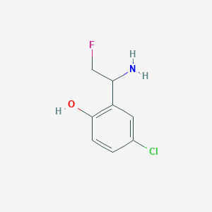 molecular formula C8H9ClFNO B15273067 2-(1-Amino-2-fluoroethyl)-4-chlorophenol 