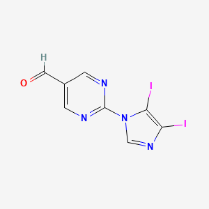 2-(4,5-Diiodo-1H-imidazol-1-yl)pyrimidine-5-carbaldehyde