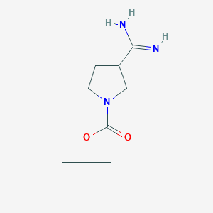 molecular formula C10H19N3O2 B15273100 tert-Butyl 3-carbamimidoylpyrrolidine-1-carboxylate 