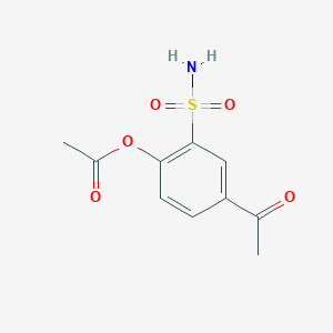 molecular formula C10H11NO5S B15273124 4-Acetyl-2-sulfamoylphenyl acetate CAS No. 1443981-86-9