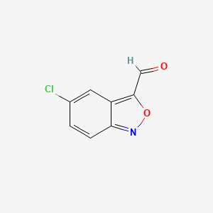 molecular formula C8H4ClNO2 B15273168 5-Chloro-2,1-benzoxazole-3-carbaldehyde 