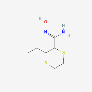 molecular formula C7H14N2OS2 B15273183 3-Ethyl-N'-hydroxy-1,4-dithiane-2-carboximidamide 