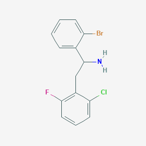 molecular formula C14H12BrClFN B15273184 1-(2-Bromophenyl)-2-(2-chloro-6-fluorophenyl)ethan-1-amine 