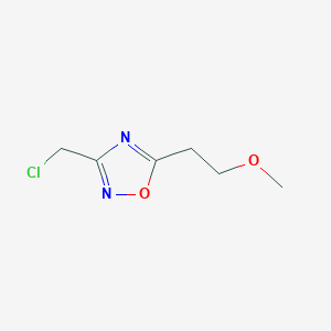 molecular formula C6H9ClN2O2 B1527319 3-(Chloromethyl)-5-(2-methoxyethyl)-1,2,4-oxadiazole CAS No. 1250052-81-3