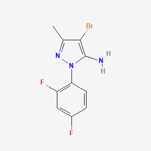 molecular formula C10H8BrF2N3 B1527322 4-Bromo-1-(2,4-difluorophenyl)-3-methyl-1H-pyrazol-5-amine CAS No. 1202030-14-5