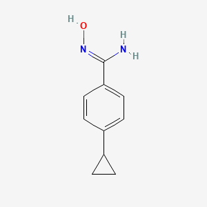 molecular formula C10H12N2O B15273271 4-Cyclopropyl-N'-hydroxybenzene-1-carboximidamide 