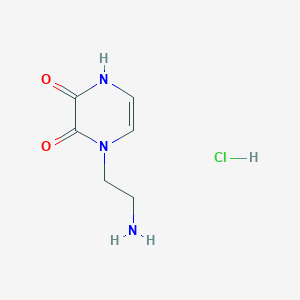 molecular formula C6H10ClN3O2 B15273288 1-(2-Aminoethyl)-1,2,3,4-tetrahydropyrazine-2,3-dione hydrochloride 