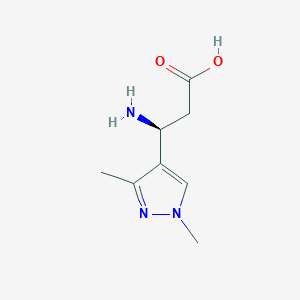 molecular formula C8H13N3O2 B15273303 (3S)-3-amino-3-(1,3-dimethyl-1H-pyrazol-4-yl)propanoic acid 