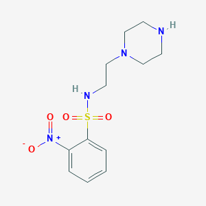 molecular formula C12H18N4O4S B15273321 2-Nitro-N-[2-(piperazin-1-yl)ethyl]benzene-1-sulfonamide 