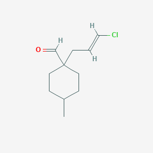 molecular formula C11H17ClO B15273328 1-(3-Chloroprop-2-en-1-yl)-4-methylcyclohexane-1-carbaldehyde 