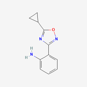 molecular formula C11H11N3O B1527335 2-(5-Cyclopropyl-1,2,4-oxadiazol-3-yl)aniline CAS No. 1251257-46-1