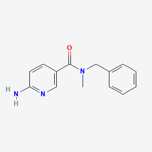 molecular formula C14H15N3O B1527336 6-amino-N-benzyl-N-methylpyridine-3-carboxamide CAS No. 1490868-99-9