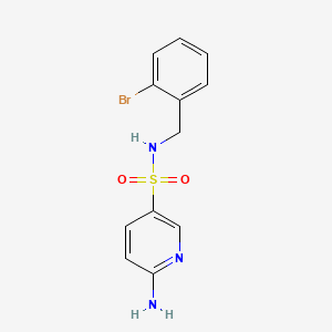 molecular formula C12H12BrN3O2S B1527340 6-amino-N-[(2-bromophenyl)methyl]pyridine-3-sulfonamide CAS No. 1457235-31-2