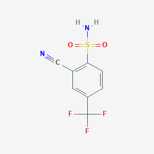 molecular formula C8H5F3N2O2S B1527345 2-Cyano-4-(trifluoromethyl)benzene-1-sulfonamide CAS No. 1248024-54-5