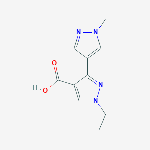 molecular formula C10H12N4O2 B1527348 1-乙基-3-(1-甲基-1H-吡唑-4-基)-1H-吡唑-4-羧酸 CAS No. 1248070-57-6