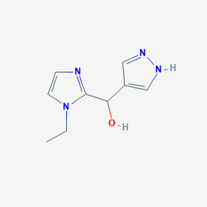 molecular formula C9H12N4O B15273538 (1-Ethyl-1H-imidazol-2-YL)(1H-pyrazol-4-YL)methanol 