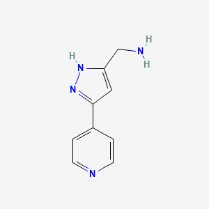 molecular formula C9H10N4 B1527363 3-(氨基甲基)-5-(4-吡啶基)吡唑 CAS No. 1004303-48-3