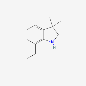 molecular formula C13H19N B15273630 3,3-dimethyl-7-propyl-2,3-dihydro-1H-indole 