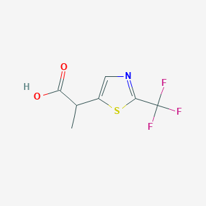 molecular formula C7H6F3NO2S B15273656 2-[2-(Trifluoromethyl)-1,3-thiazol-5-yl]propanoic acid 