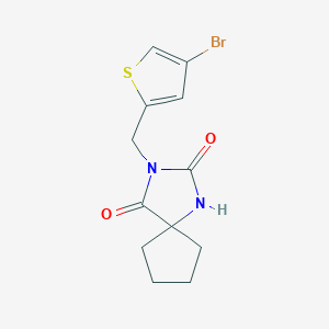 B1527366 3-[(4-Bromothiophen-2-yl)methyl]-1,3-diazaspiro[4.4]nonane-2,4-dione CAS No. 1292607-12-5