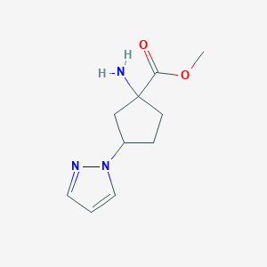 Methyl 1-amino-3-(1H-pyrazol-1-yl)cyclopentane-1-carboxylate