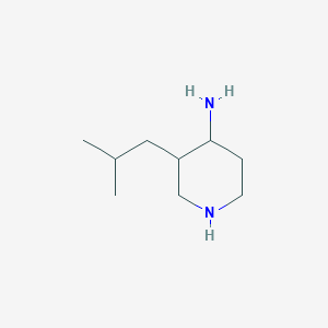 molecular formula C9H20N2 B15273725 3-(2-Methylpropyl)piperidin-4-amine 