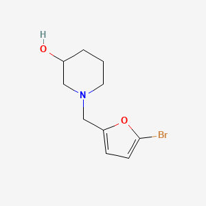 molecular formula C10H14BrNO2 B1527375 1-((5-溴呋喃-2-基)甲基)哌啶-3-醇 CAS No. 1248211-47-3