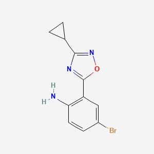 molecular formula C11H10BrN3O B1527377 4-溴-2-(3-环丙基-1,2,4-噁二唑-5-基)苯胺 CAS No. 1249431-17-1