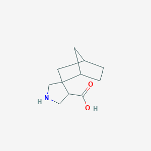 molecular formula C11H17NO2 B15273901 Spiro[bicyclo[2.2.1]heptane-2,3'-pyrrolidine]-4'-carboxylic acid 