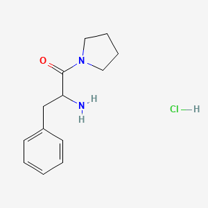 molecular formula C13H19ClN2O B1527395 2-Amino-3-phenyl-1-(1-pyrrolidinyl)-1-propanone hydrochloride CAS No. 1236258-19-7