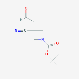 1-Boc-3-cyano-3-(2-oxoethyl)azetidine