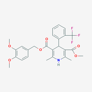 B015274 5-O-[(3,4-dimethoxyphenyl)methyl] 3-O-methyl 2,6-dimethyl-4-[2-(trifluoromethyl)phenyl]-1,4-dihydropyridine-3,5-dicarboxylate CAS No. 887407-05-8