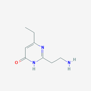 molecular formula C8H13N3O B15274002 2-(2-Aminoethyl)-6-ethyl-3,4-dihydropyrimidin-4-one 