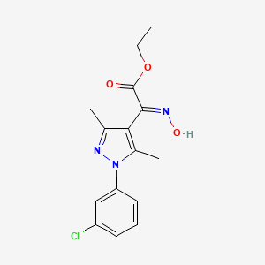 ethyl (2E)-2-[1-(3-chlorophenyl)-3,5-dimethylpyrazol-4-yl]-2-hydroxyiminoacetate