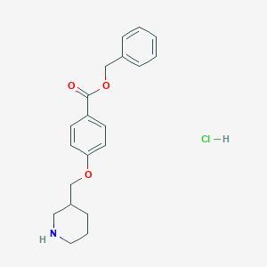 molecular formula C20H24ClNO3 B1527402 Benzyl 4-(3-piperidinylmethoxy)benzoate hydrochloride CAS No. 1219977-15-7