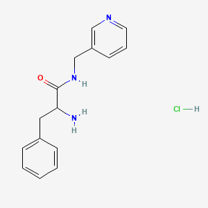 molecular formula C15H18ClN3O B1527405 2-Amino-3-phenyl-N-(3-pyridinylmethyl)propanamide hydrochloride CAS No. 1246172-57-5